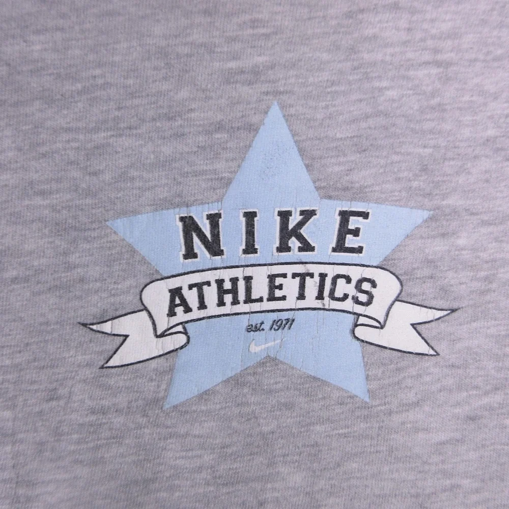 Y2k Nike Shirt Womens Small Gray Nike Athletics Star Graphic T Shirt Tee Casual